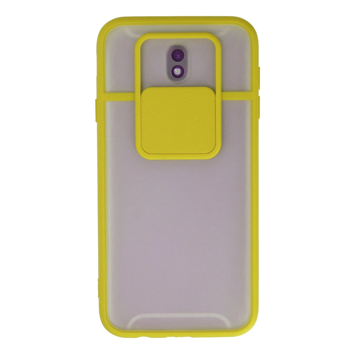 Samsung Galaxy J7 Pro / J730 Kılıf Palm Buzlu Kamera Sürgülü Silikon - Sarı