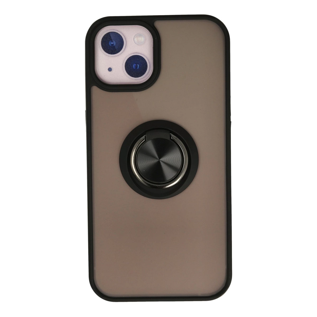 İphone 13 Kılıf Montreal Yüzüklü Silikon Kapak - Siyah