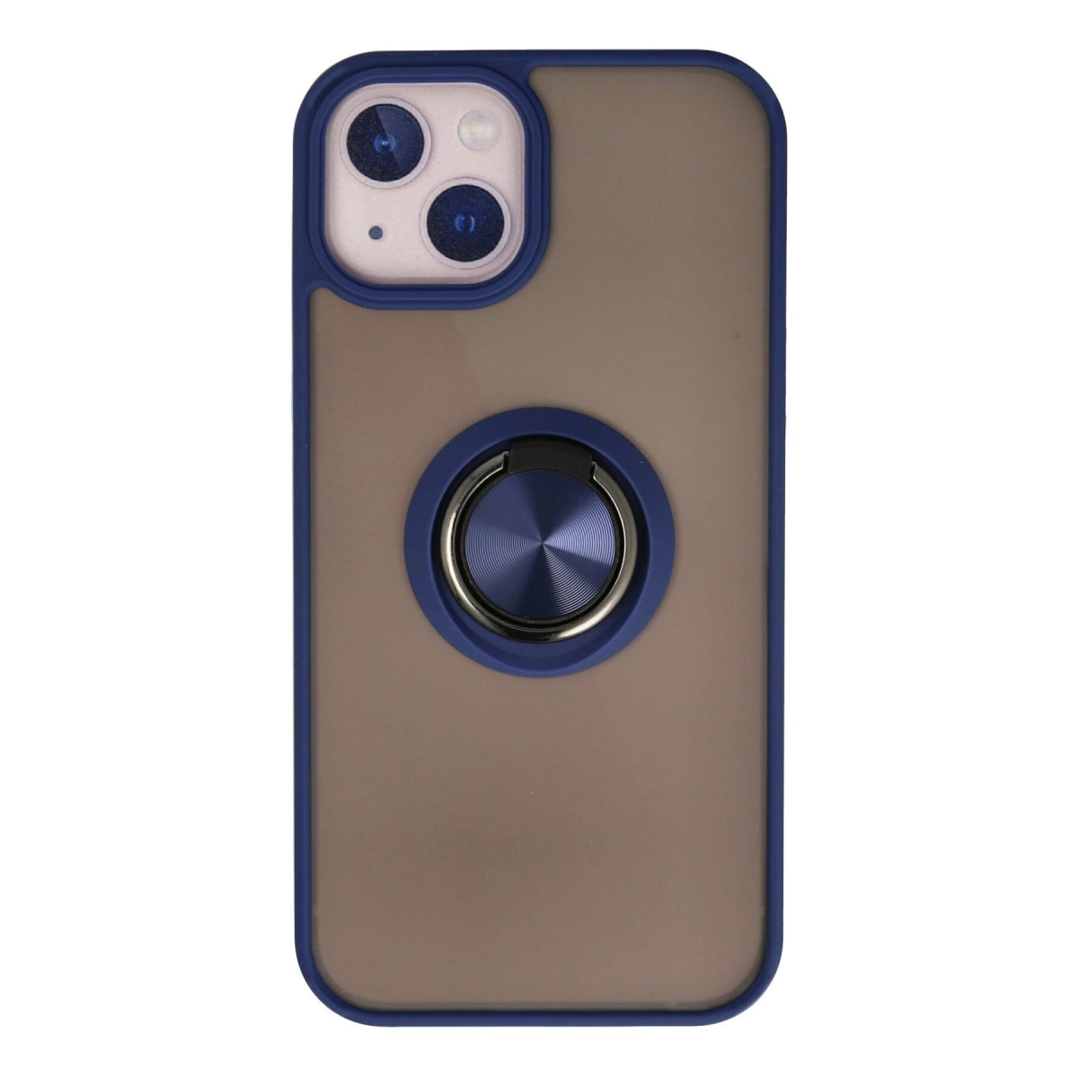 İphone 13 Kılıf Montreal Yüzüklü Silikon Kapak - Lacivert