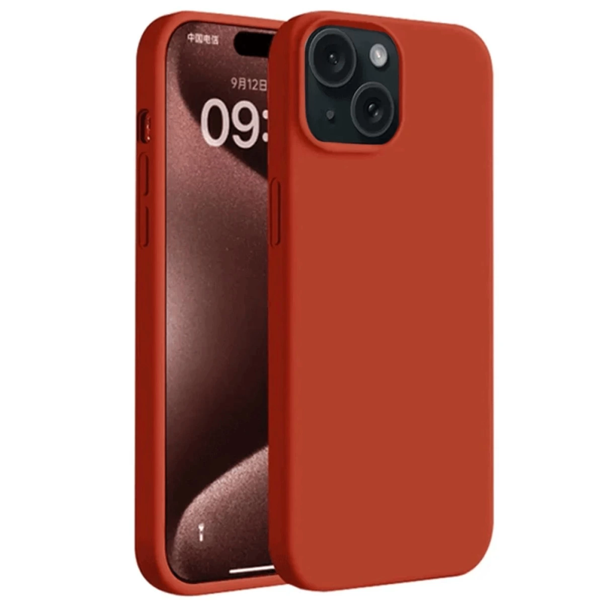 İphone 15 Plus Kılıf First Silikon - Kırmızı