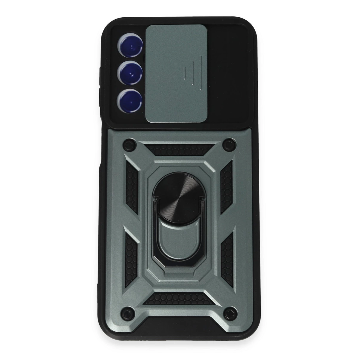 Samsung Galaxy M34 5g Kılıf Pars Lens Yüzüklü Silikon - Yeşil