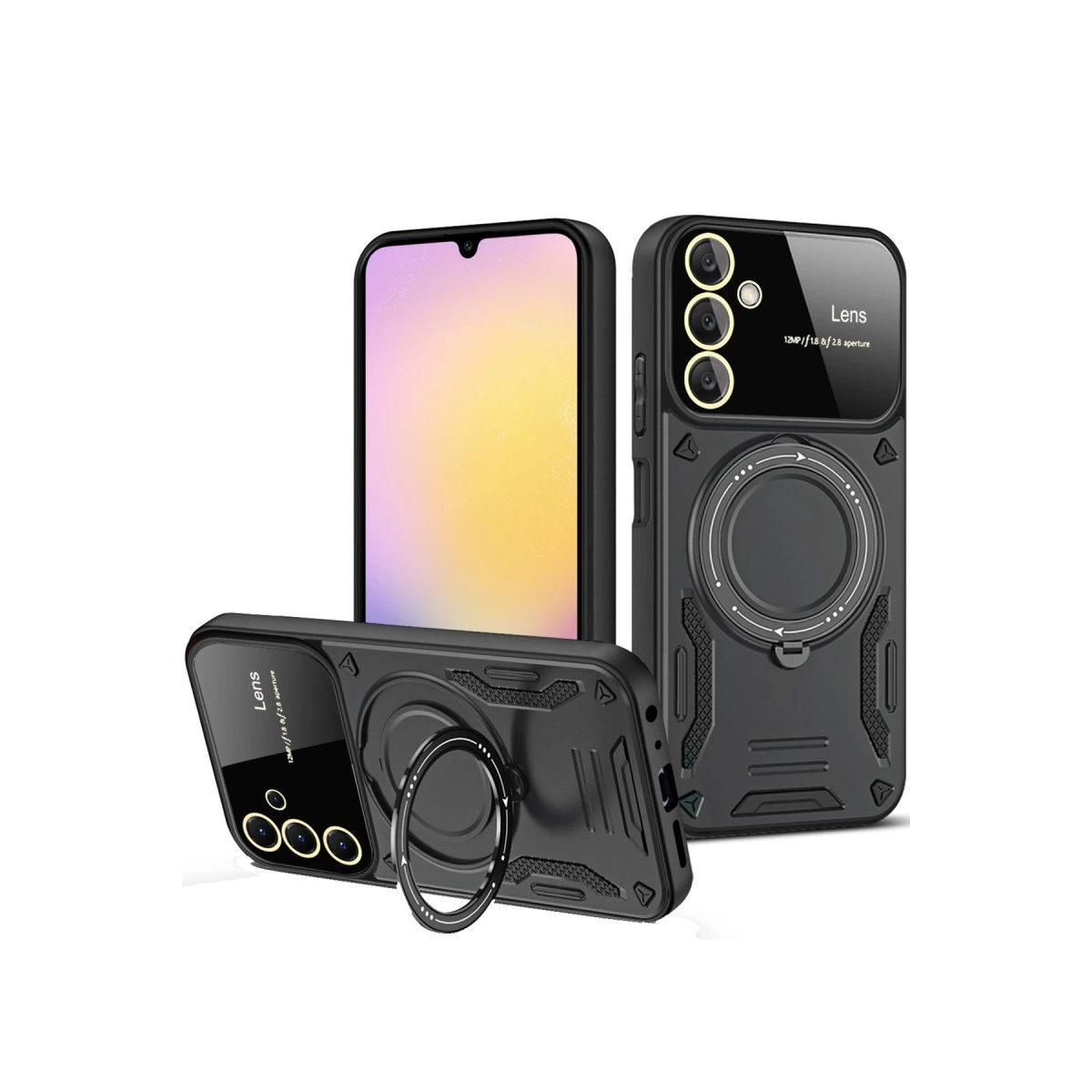 Samsung Galaxy A16 5g Kılıf Joy Lens Standlı Kapak - Siyah