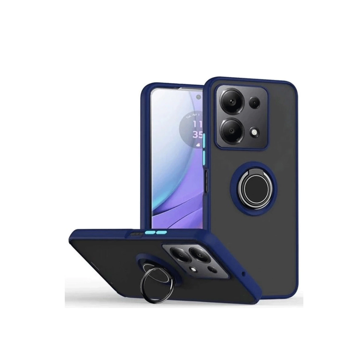 Xiaomi Redmi Note 13 Pro 5g Kılıf Montreal Yüzüklü Silikon Kapak - Lacivert