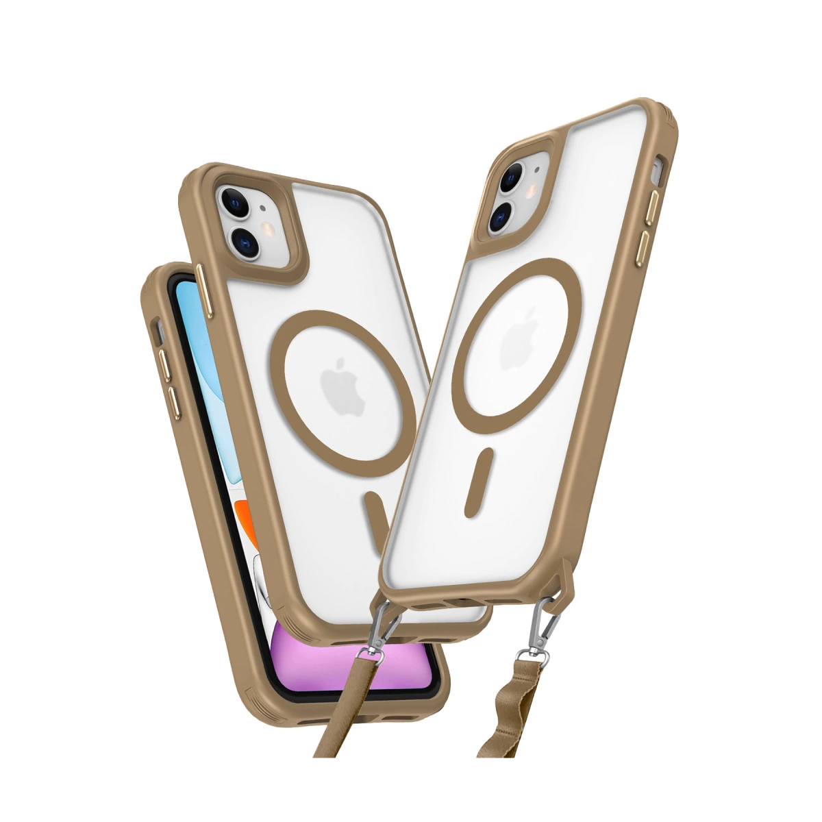 İphone 12 Kılıf Enka Magsafe Silikon Kılıf - Desert