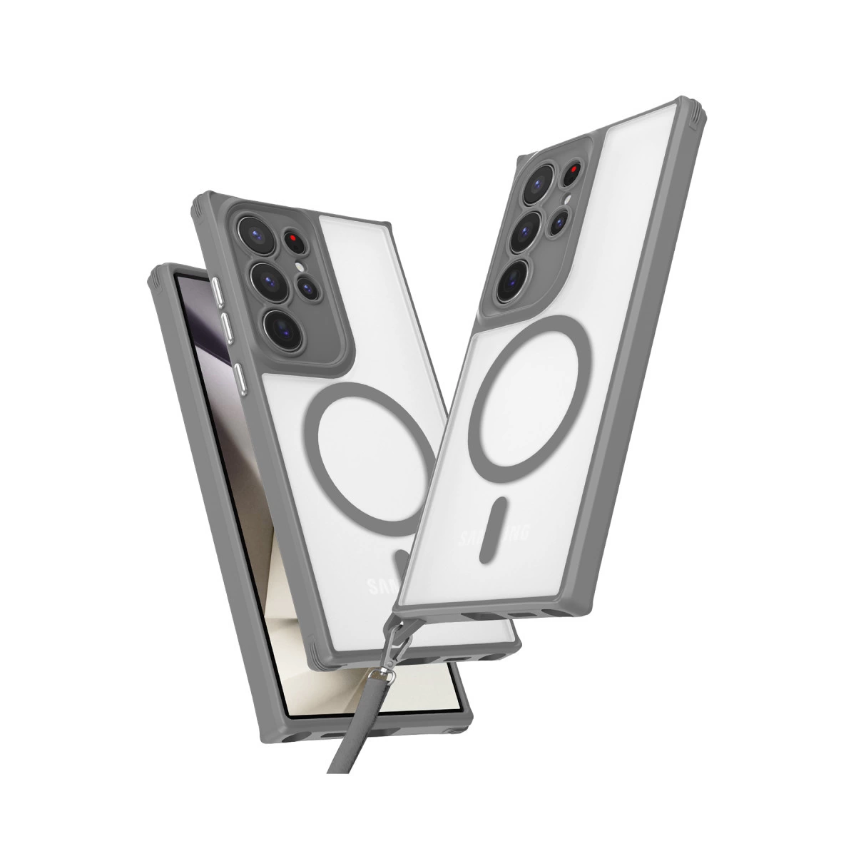 Samsung Galaxy S24 Ultra Kılıf Enka Magsafe Silikon Kılıf - Titan Gri