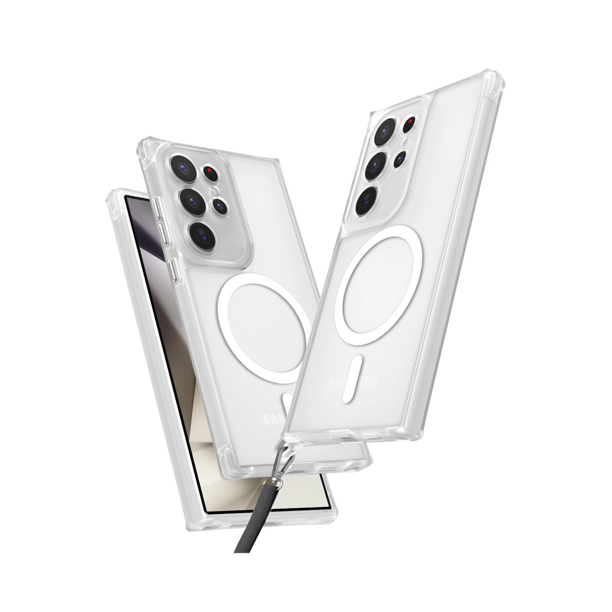 Samsung Galaxy S25 Ultra Kılıf Enka Magsafe Silikon Kılıf - Şeffaf