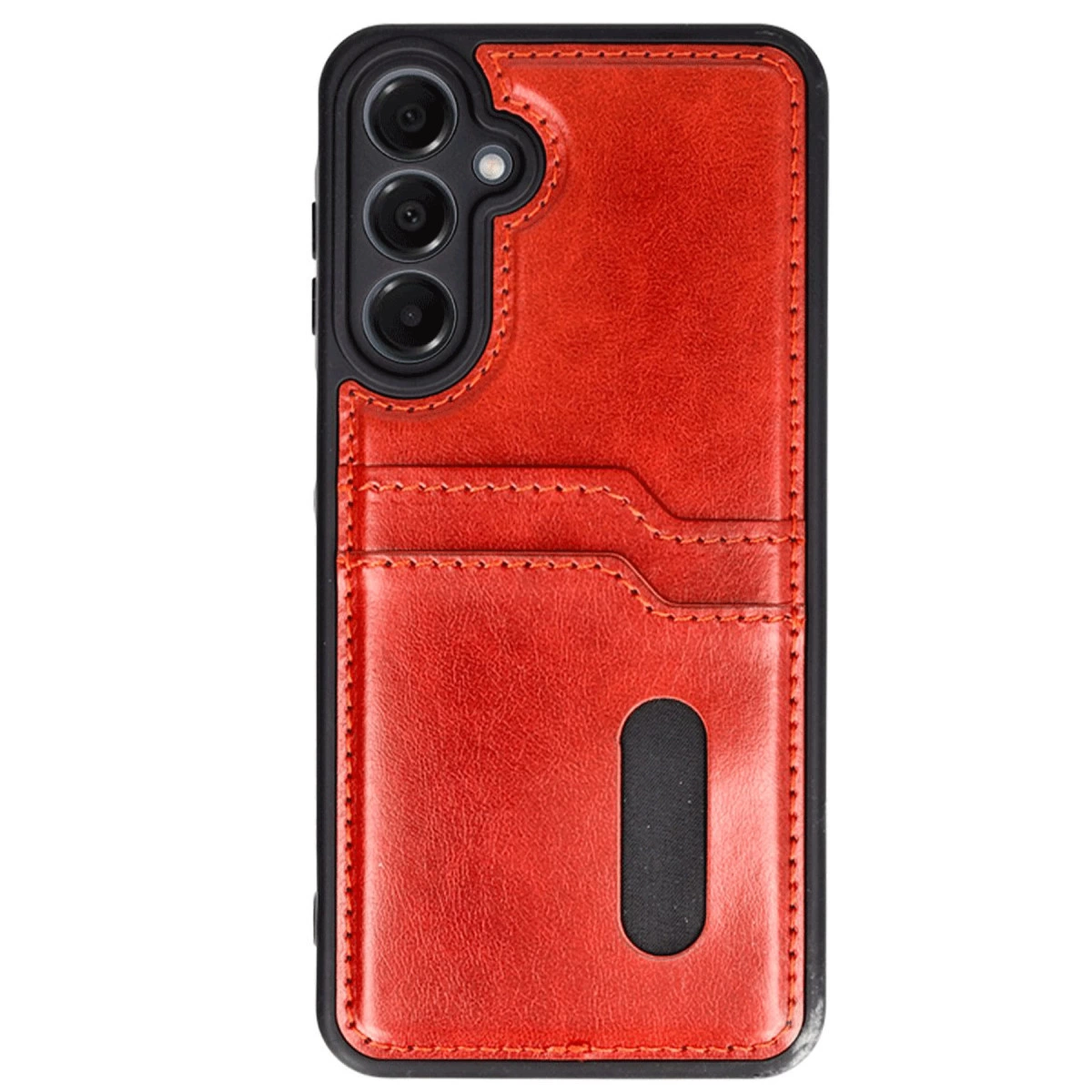 Samsung Galaxy A36 Kılıf Sara Kartvizitli Deri Kılıf - Kırmızı