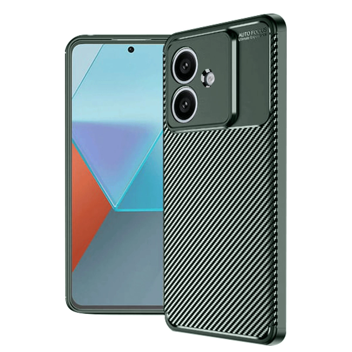 Oppo A3 Kılıf Auto Focus Karbon Kapak - Koyu Yeşil