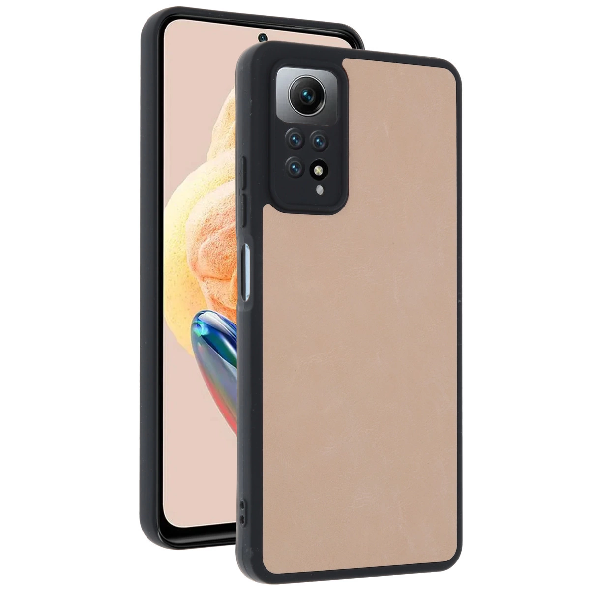 Xiaomi Redmi Note 12 Pro 4g Kılıf Aras Deri Kapak - Pudra