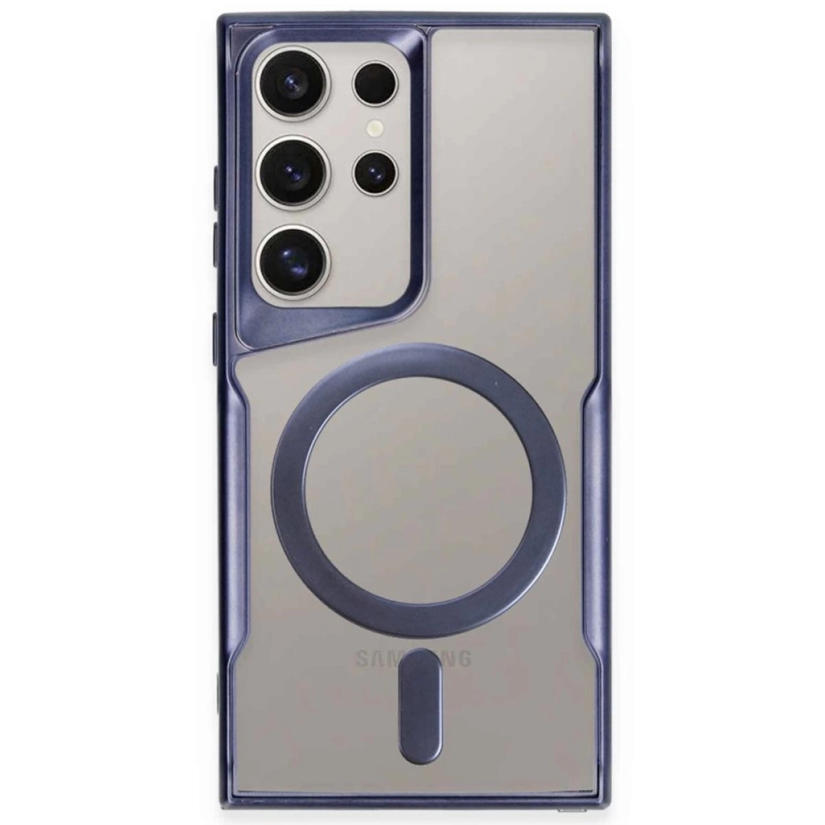 Samsung Galaxy S23 Ultra Kılıf Boyi Magsafe Silikon Kapak - Lacivert