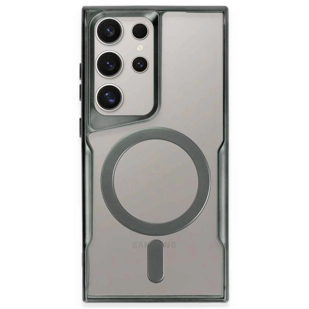 Samsung Galaxy S23 Ultra Kılıf Boyi Magsafe Silikon Kapak - Yeşil