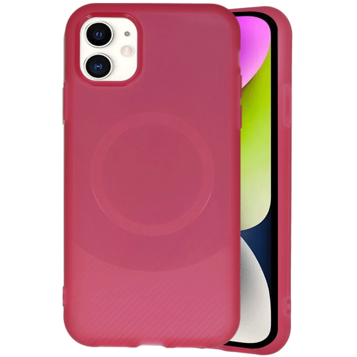 İphone 11 Kılıf Maya Karbon Kapak - Bordo