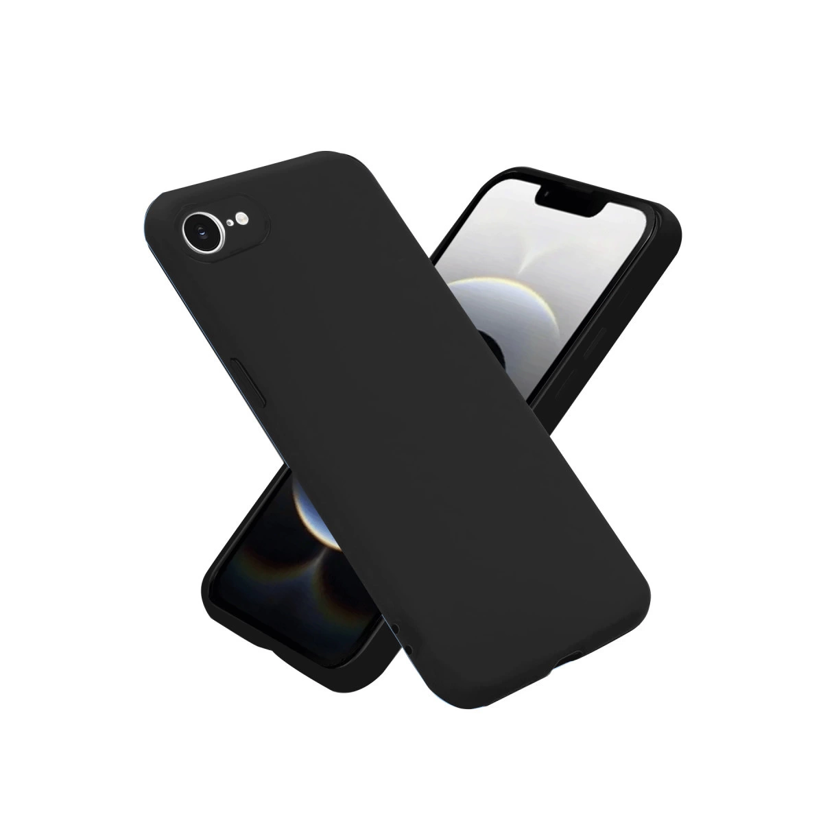 İphone 16e Kılıf Nano İçi Kadife Silikon - Siyah