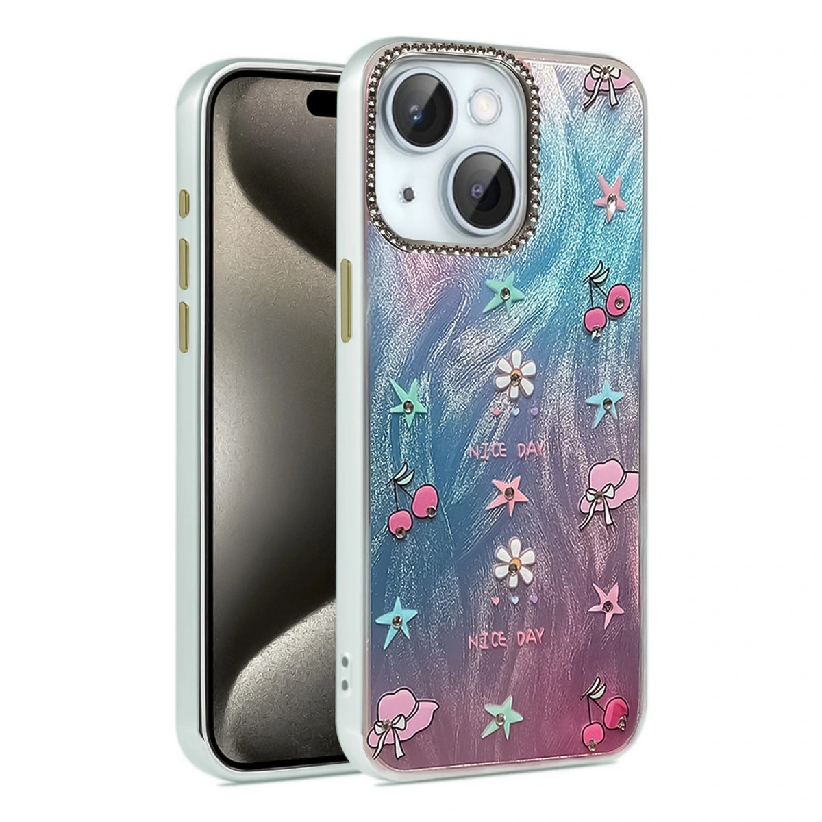 İphone 15 Kılıf Blade Aynalı Desenli Kapak - Desen 4