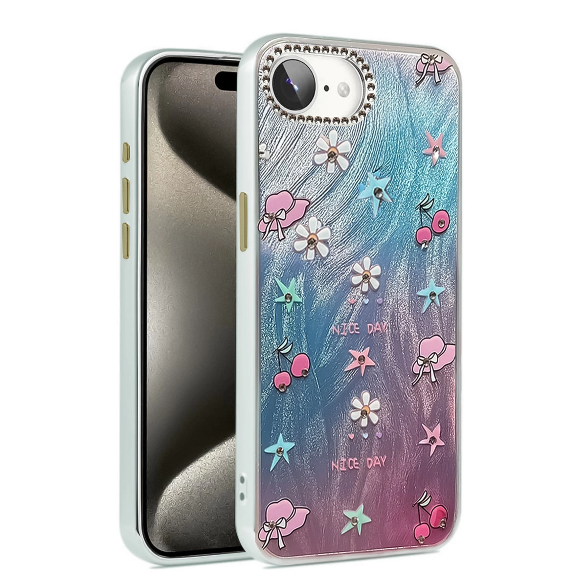 İphone 16e Kılıf Blade Aynalı Desenli Kapak - Desen 4