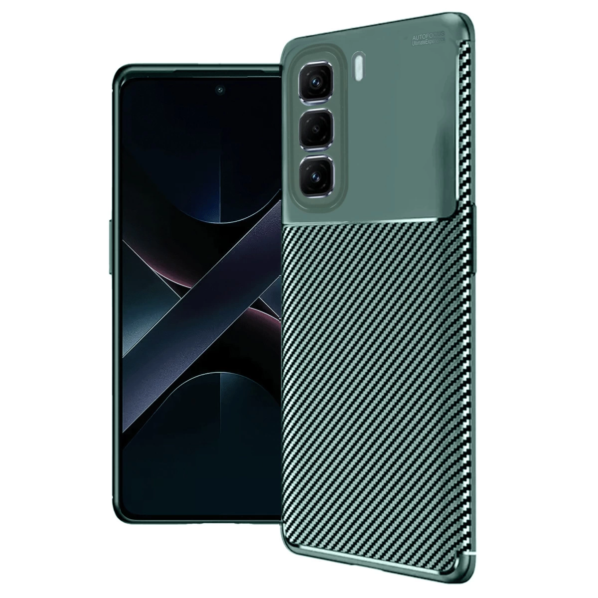 İnfinix Hot 50 Pro Plus 4g Auto Focus Karbon Kapak - Koyu Yeşil