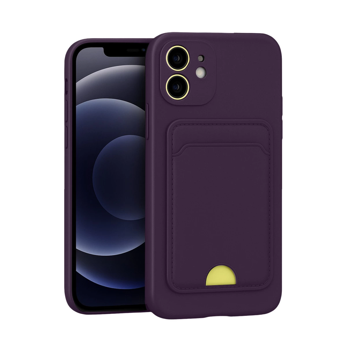 İphone 11 Kılıf Kelvin Kartvizitli Silikon - Derin Mor