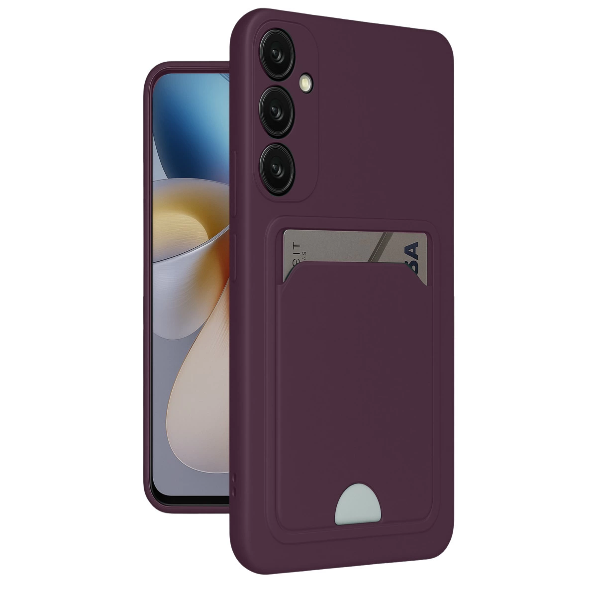 Samsung Galaxy A26 Kılıf Kelvin Kartvizitli Silikon - Derin Mor