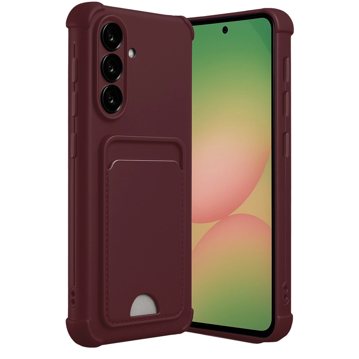 Samsung Galaxy A36 Kılıf Kelvin Kartvizitli Silikon - Bordo