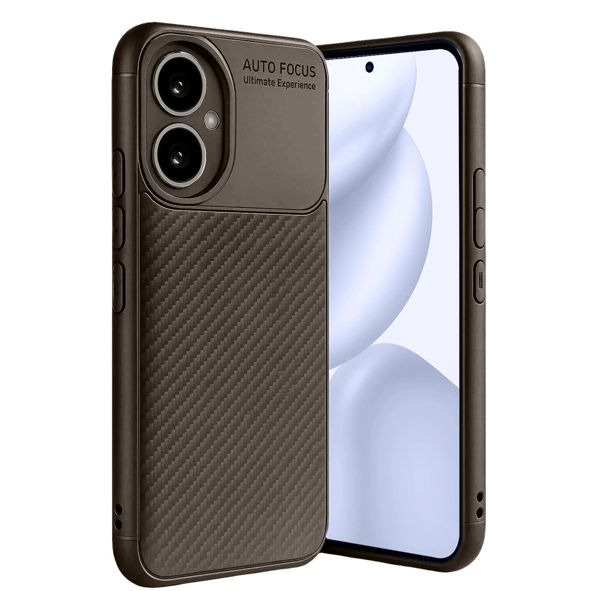 Honor 400 Kılıf Auto Focus Karbon Kapak - Kahverengi