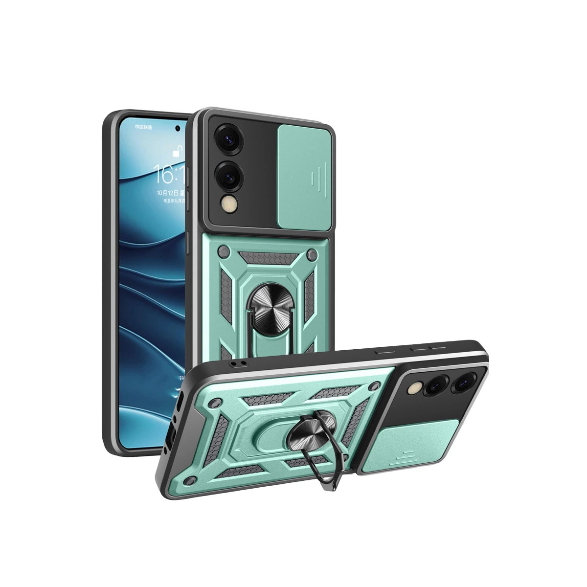 Samsung Galaxy S25 Edge Pars Lens Yüzüklü Silikon - Yeşil