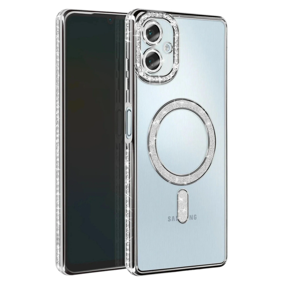 Samsung Galaxy A07 4g Joke Simli Magneticsafe Kılıf - Gümüş