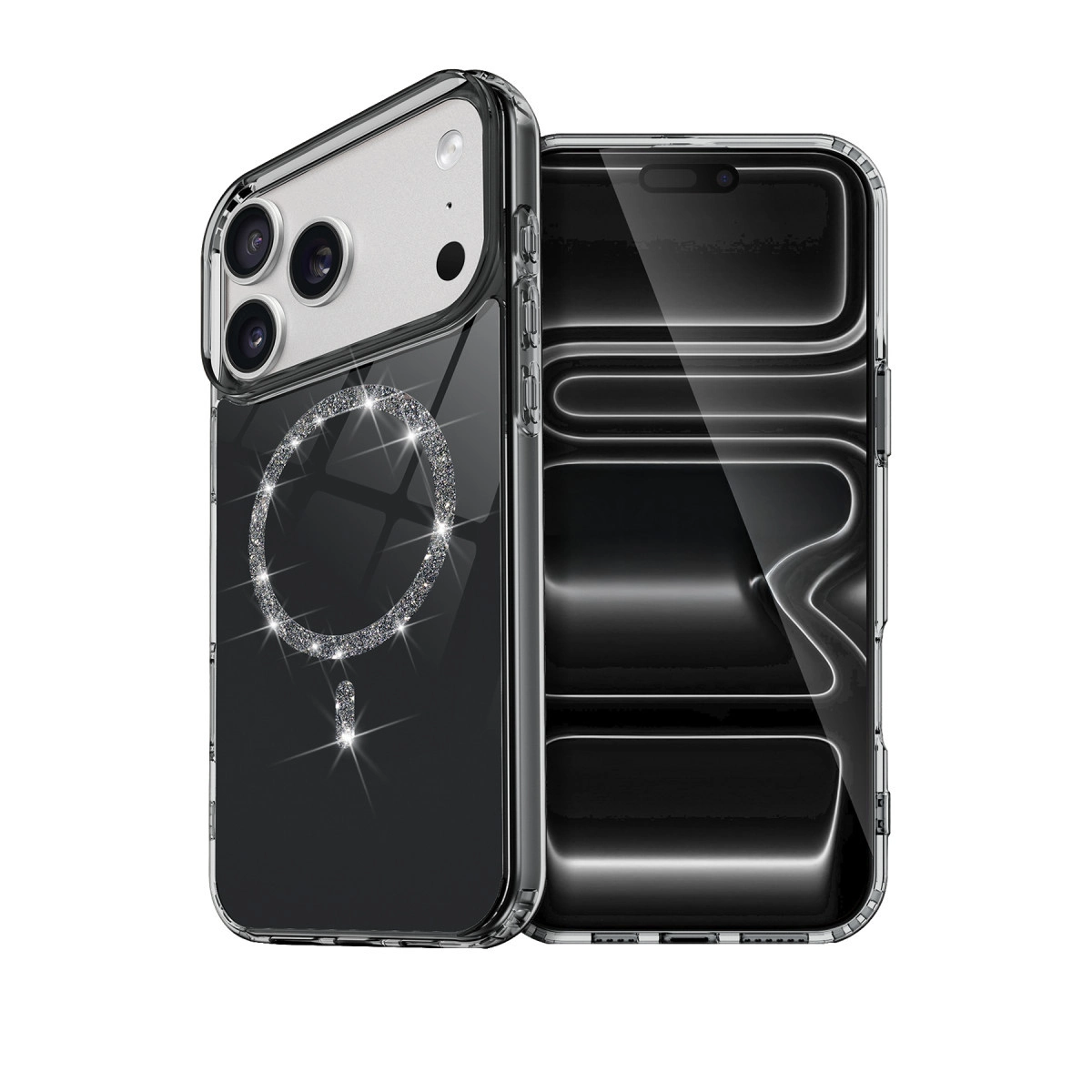 Apple İphone 17 Pro Max Live Diamond Magsafe Kapak - Siyah