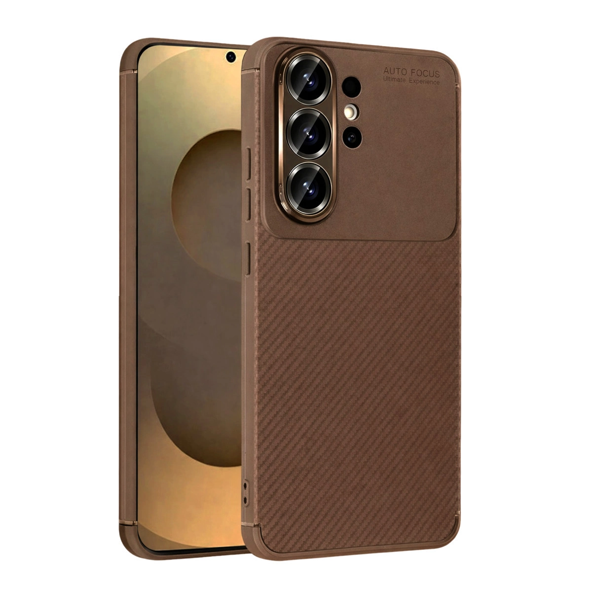 Samsung Galaxy S26 Ultra Auto Focus Karbon Kapak - Kahverengi
