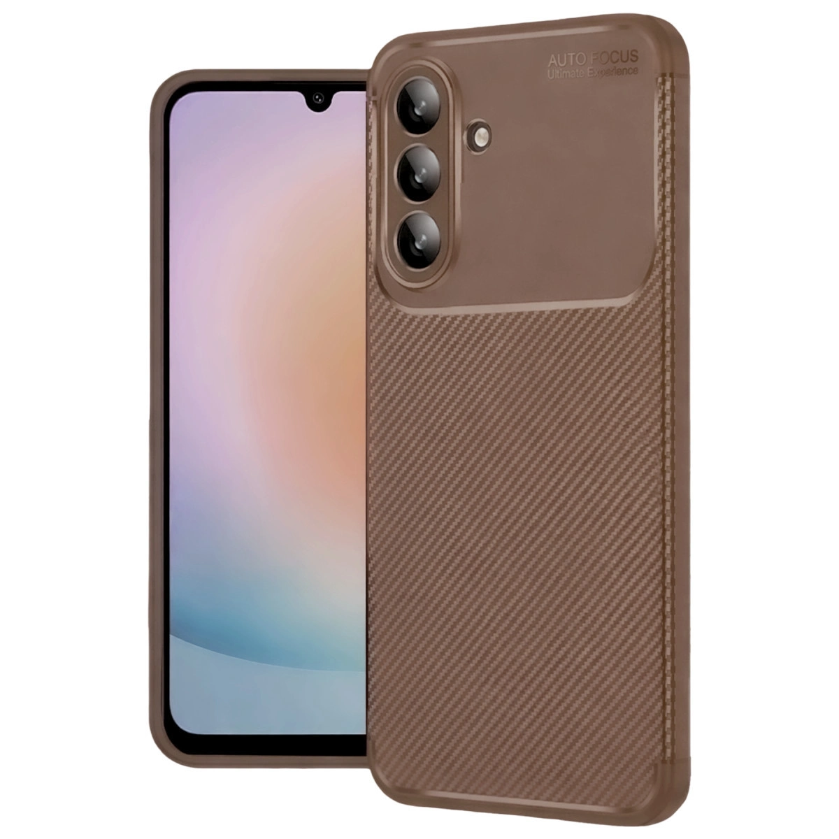 Samsung Galaxy A57 5g Auto Focus Karbon Kapak - Kahverengi