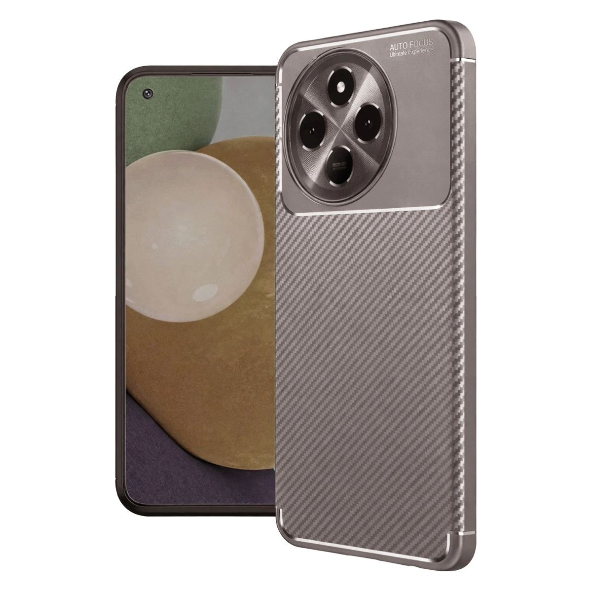 Tecno Spark 30 Pro Kılıf Auto Focus Karbon Kapak - Gri