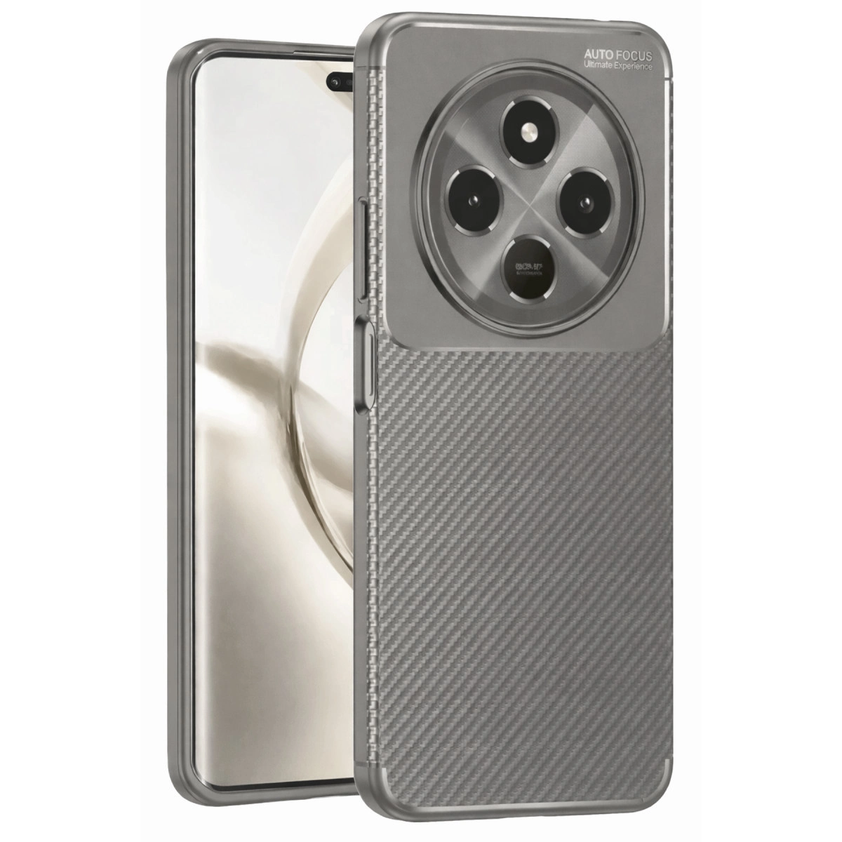 Tecno Spark 30c Kılıf Auto Focus Karbon Kapak - Gri