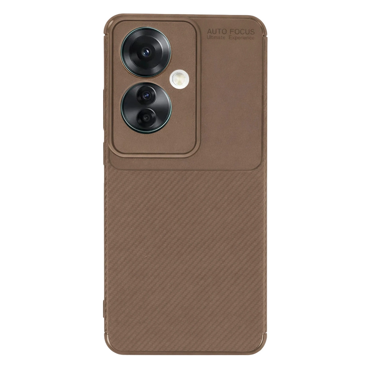 Oppo Reno 11f Kılıf Auto Focus Karbon Kapak - Kahverengi