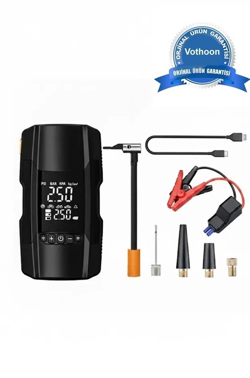 Şarjlı 10.000 Mah Akıllı Dijital Lastik Şişirme Pompası | 150 Psı | 12v Akü Şarj Takviyeli