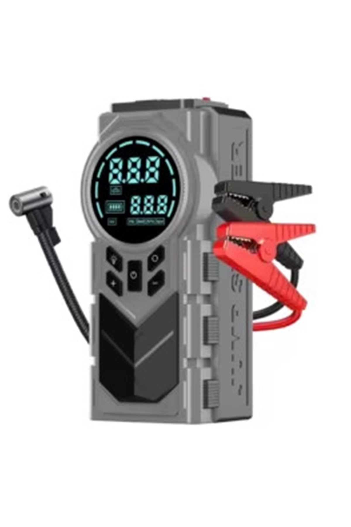 Şarjlı 8.000 Mah Taşınabilir Çanta Araç Akü Şarj Takviyeli Işıklı Hava Kompresörü Powerbankli