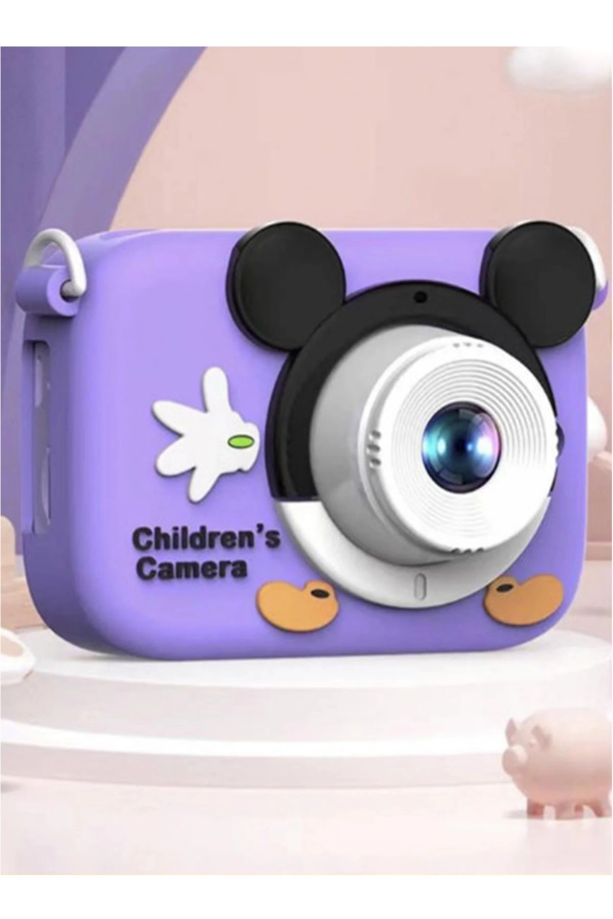 Mini 1080p Hd Çocuk Kamera Dijital Fotoğraf Makinesi 2.0 Inç Ekran 5 Adet Oyun Mor