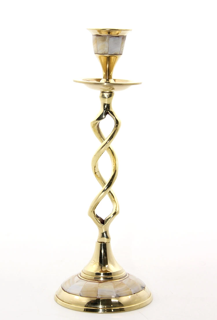 Tekli Pirinç Sedefli Şamdan 5078