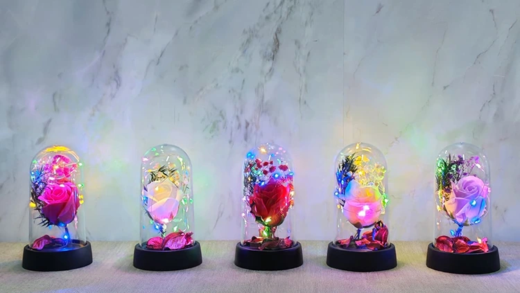 Işıklı Müzikli Romantik Büyük Gül  Alk4998