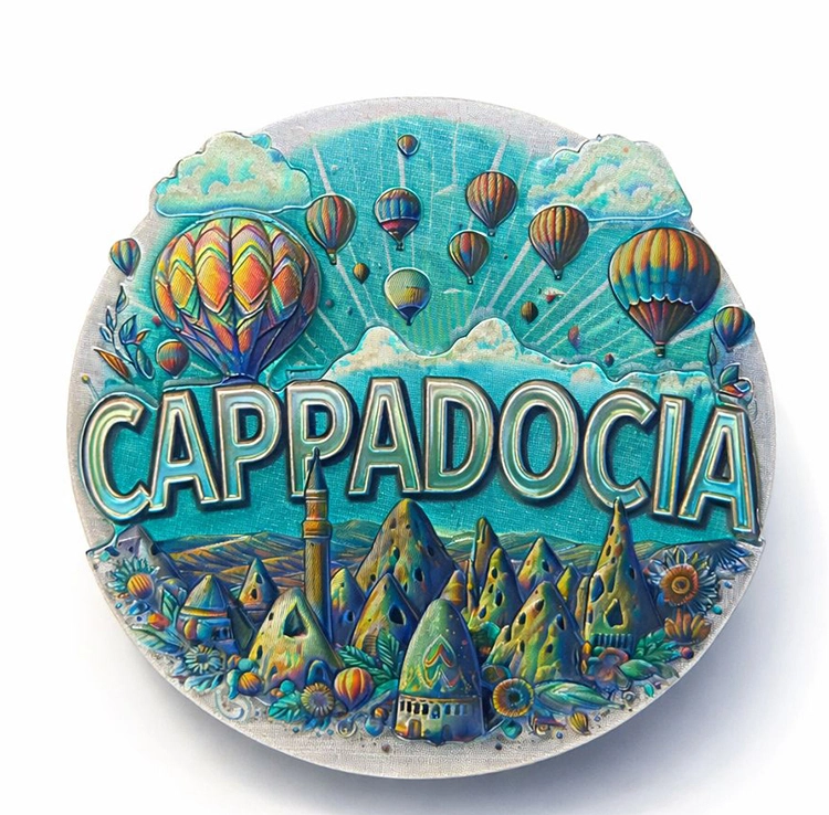 Kapadokya Temalı Silikon Buzdolabı Magneti Alk5045