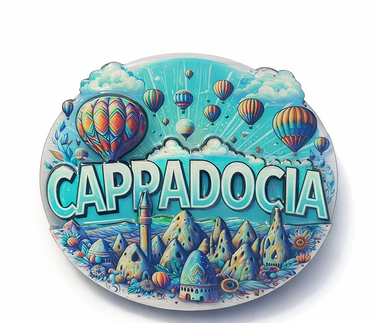 Kapadokya Temalı Ahşap Buzdolabı Magneti Alk5052