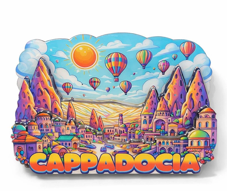 Kapadokya Temalı Ahşap Buzdolabı Magneti Alk5054