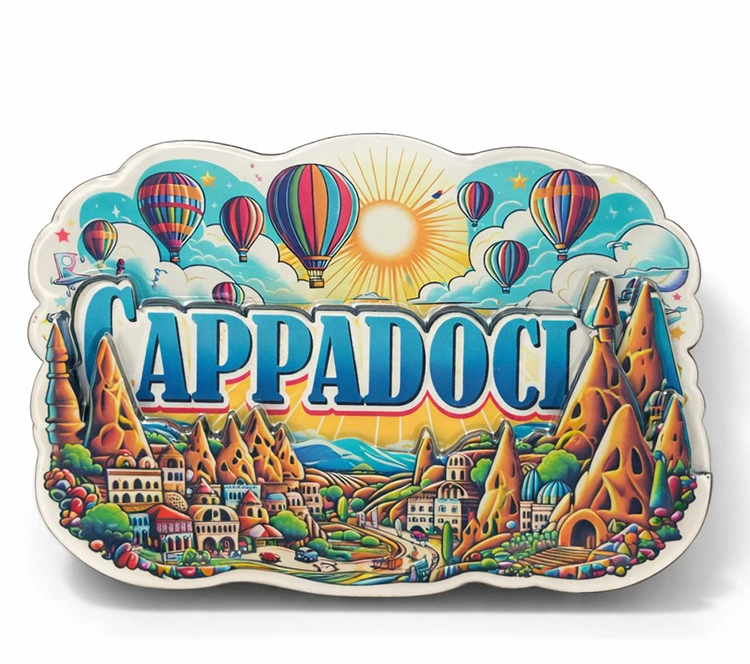 Kapadokya Temalı Ahşap Buzdolabı Magneti Alk5055