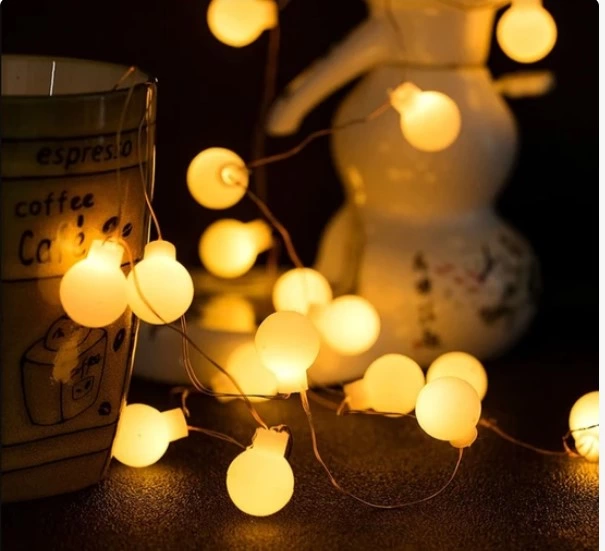 3m 20 Led Beyaz Top Gün Işığı Pilli 2 Kademeli Mz-4