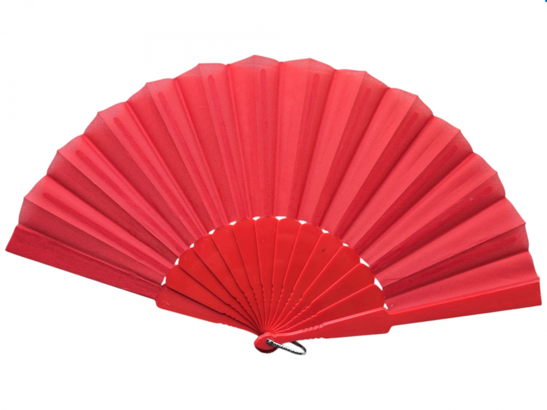 Plastik Kumaş Yelpaze 12'li Kırmızı