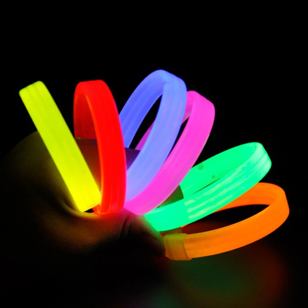 Glow Partisi Fosforlu Ekstra Kalın Bileklik 6 Renk 6’lı Set – Baskı Yapılabilir