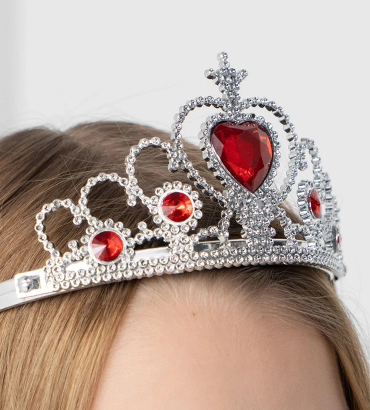 Kalp Taşlı Kırmızı Renk Karlar Ülkesi Elsa Anna Frozen Tacı