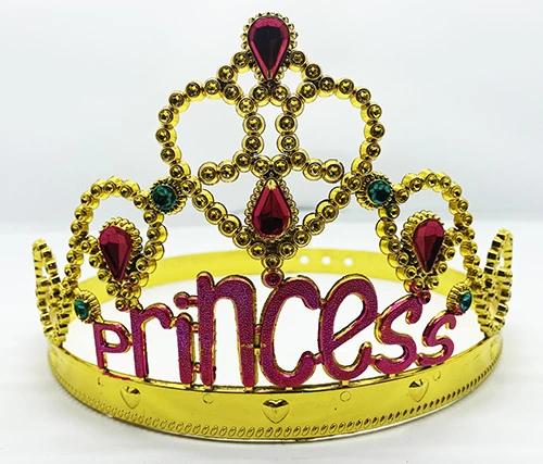 Prenses Yazılı Altın Renk Ayarlanabilir Parti Tacı 60 Cm