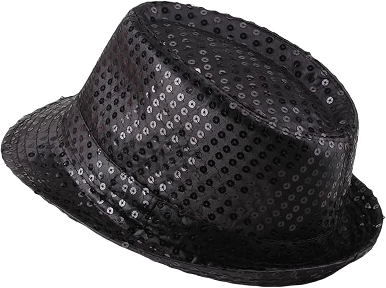 Çocuk Boy Siyah Payetli Şapka Gösteri Şapkası Michael Jackson Şapkası 54 No