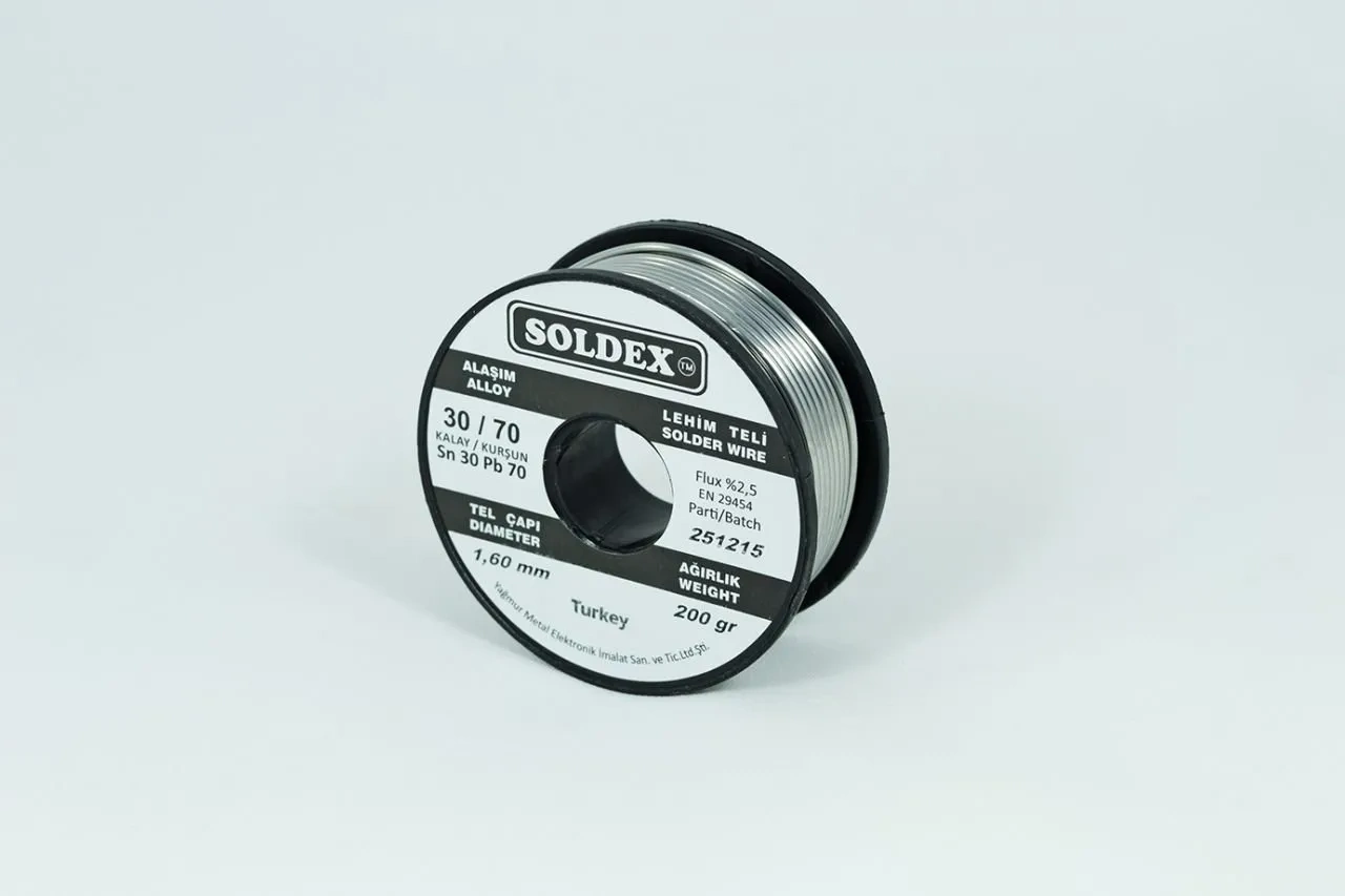 30-70 Lehim Teli 200 Gr 1,6 Mm Sn:30 - Pb:70