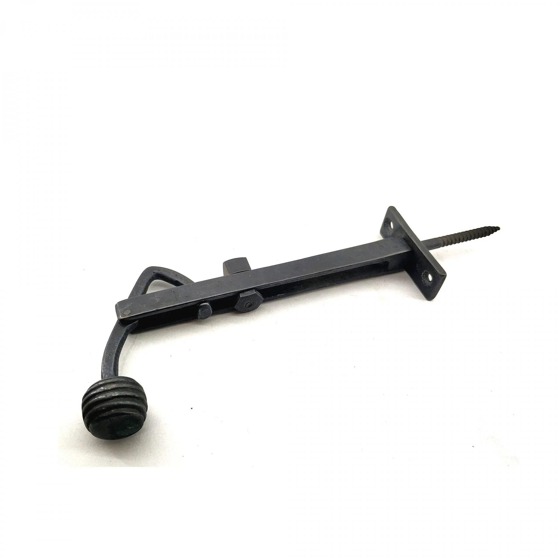 Antika Tarz Dekoratif Pirinç Ayarlı Panjur Stoperi - 150x55 Mm, Oksit