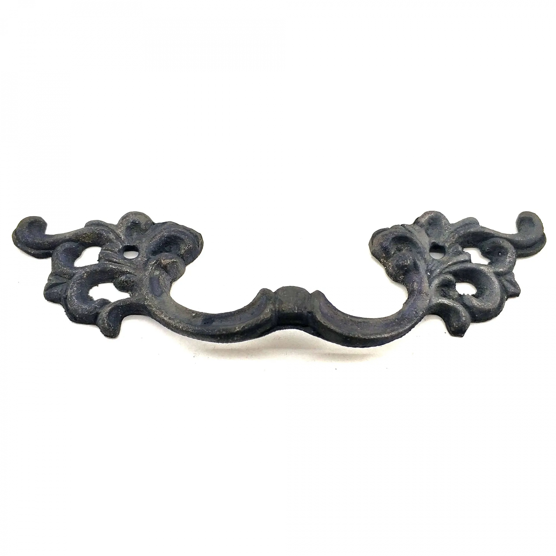 Antika Tarz Dekoratif Pirinç Çiçek Kapı Kulbu - 44x148 Mm, Oksit